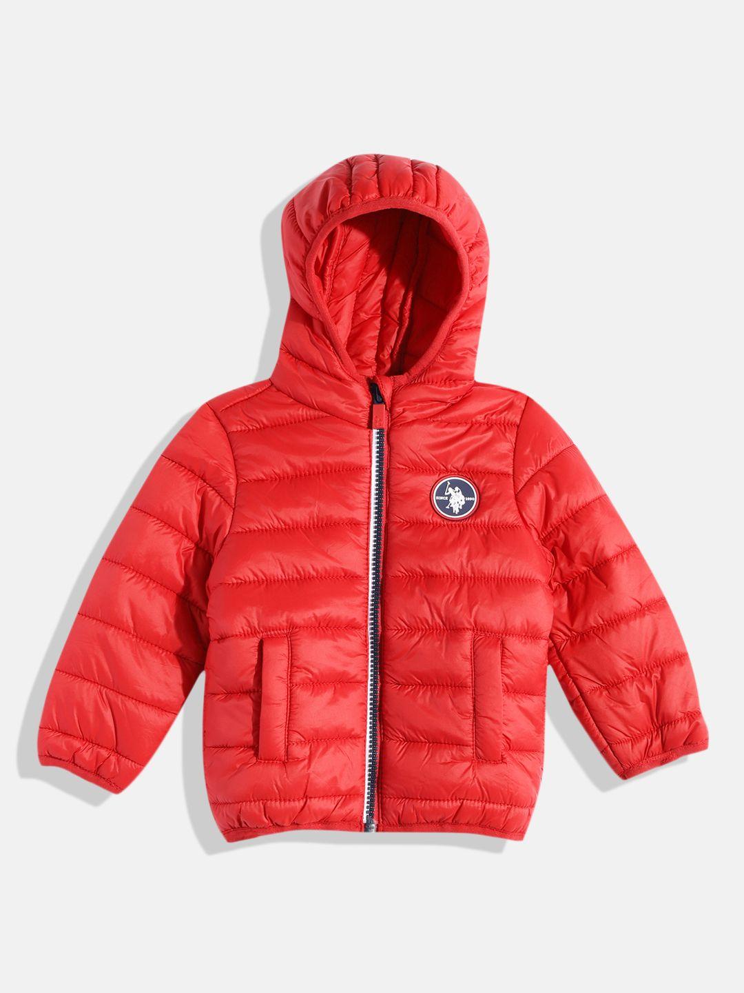 u.s. polo assn. kids boys red solid puffer jacket