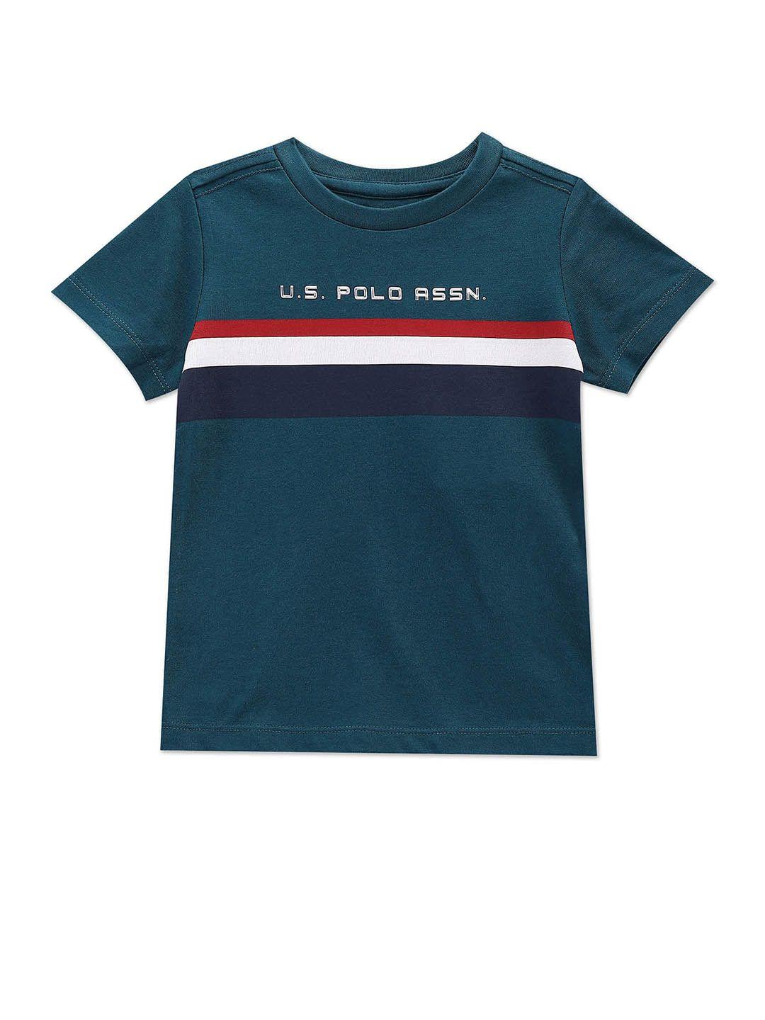 u.s. polo assn. kids boys round neck pure cotton casual t-shirt