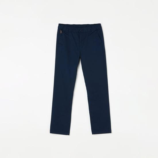 u.s. polo assn. kids boys solid elasticated trousers