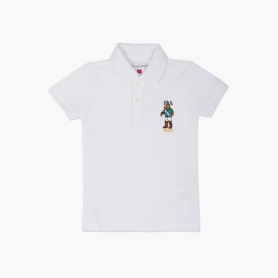 u.s. polo assn. kids boys solid regular fit polo t-shirt