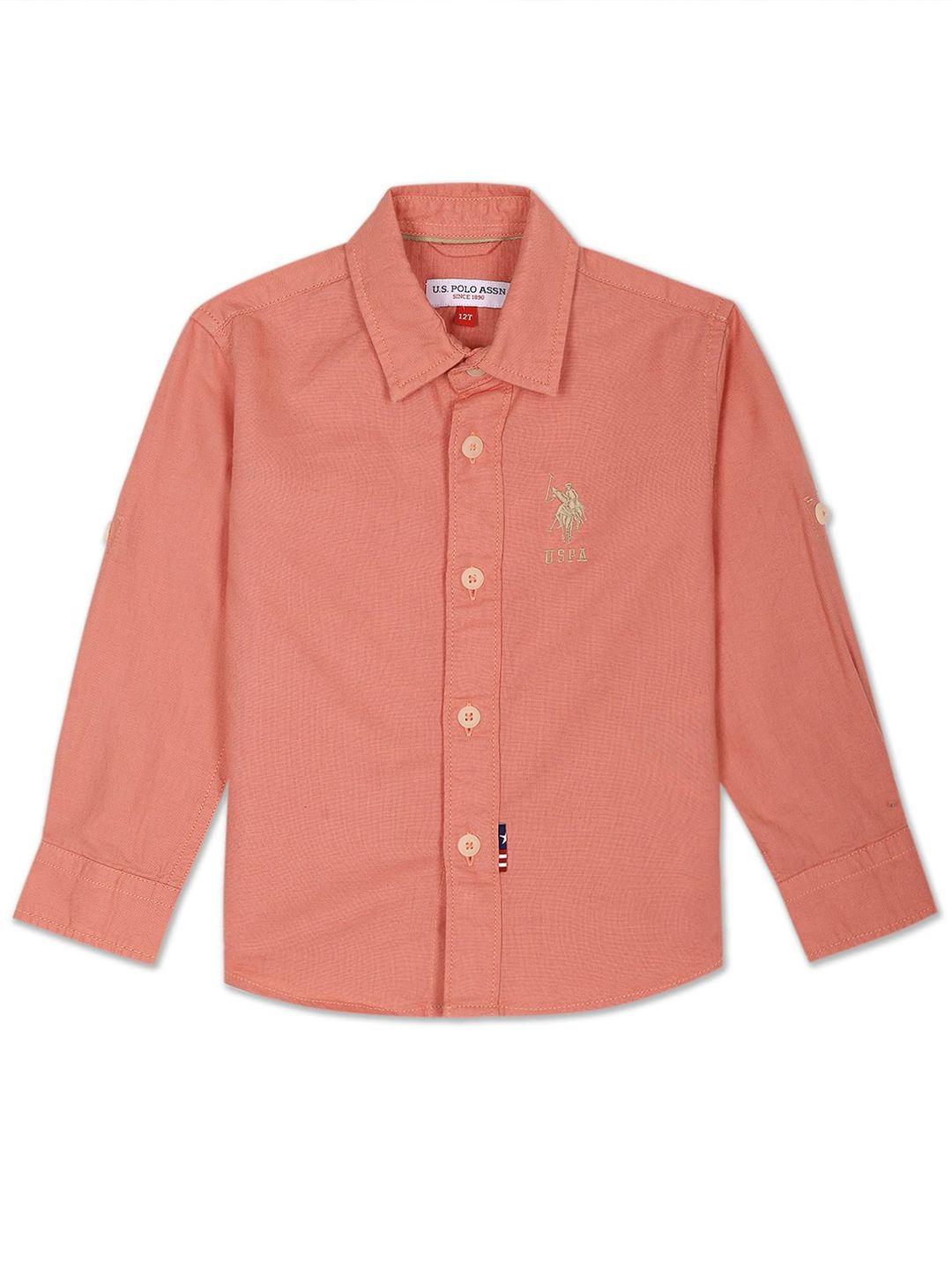 u.s. polo assn. kids boys spread collar casual shirt