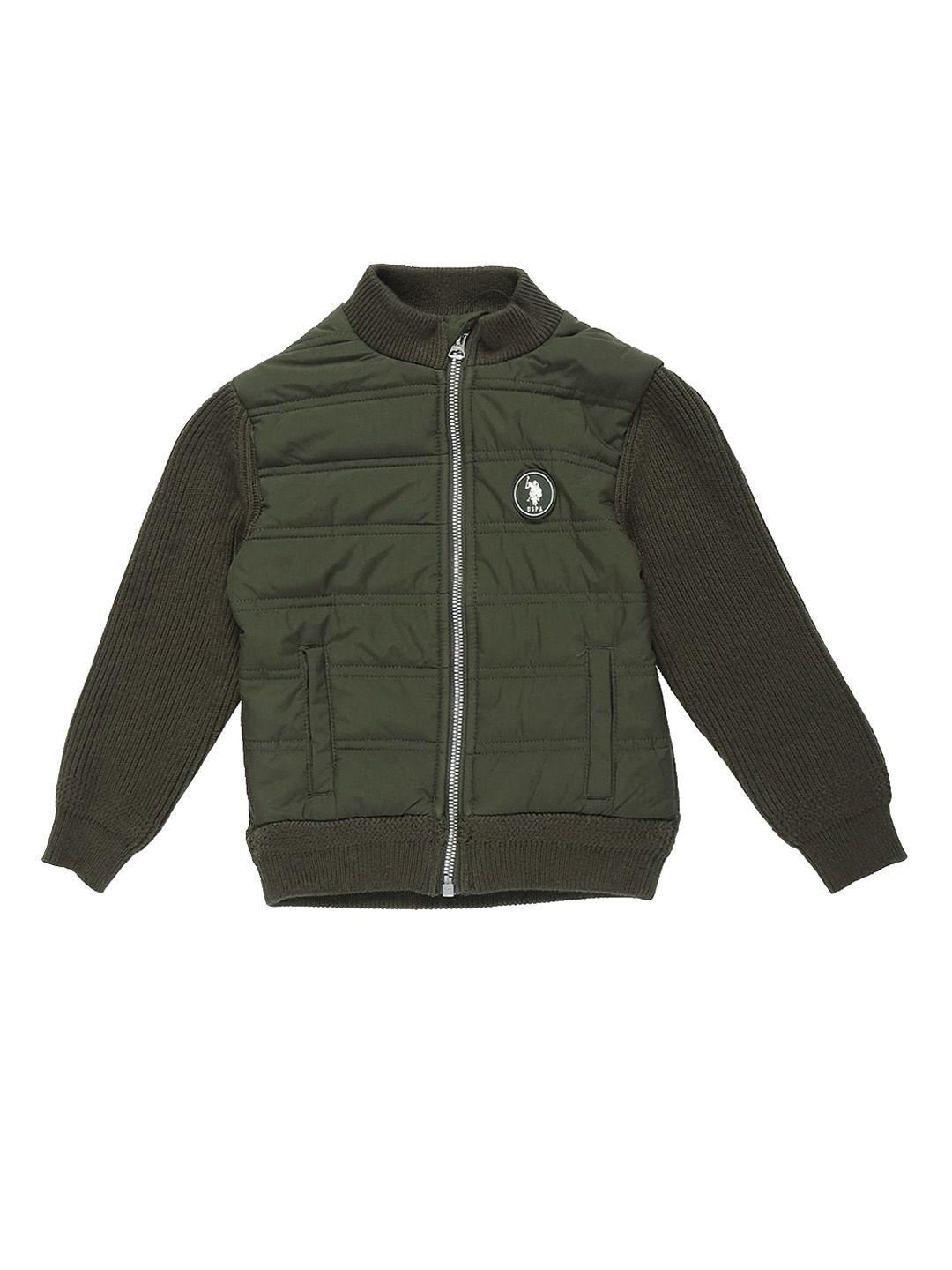 u.s. polo assn. kids boys stand collar cotton quilted jacket
