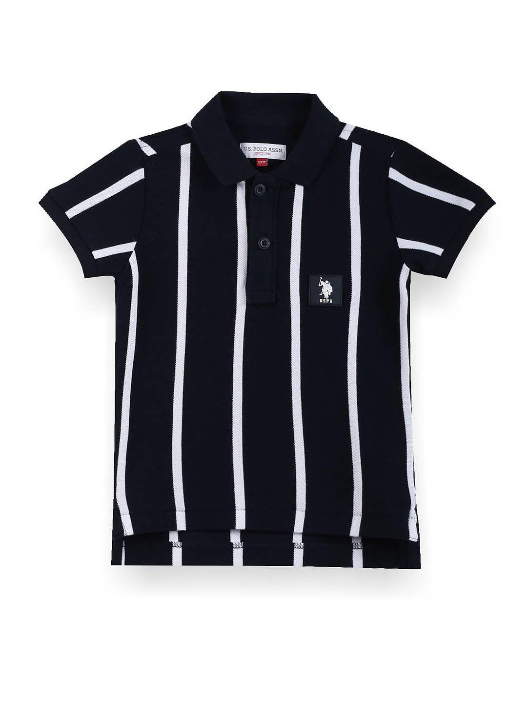 u.s. polo assn. kids boys striped polo collar pure cotton casual t-shirt