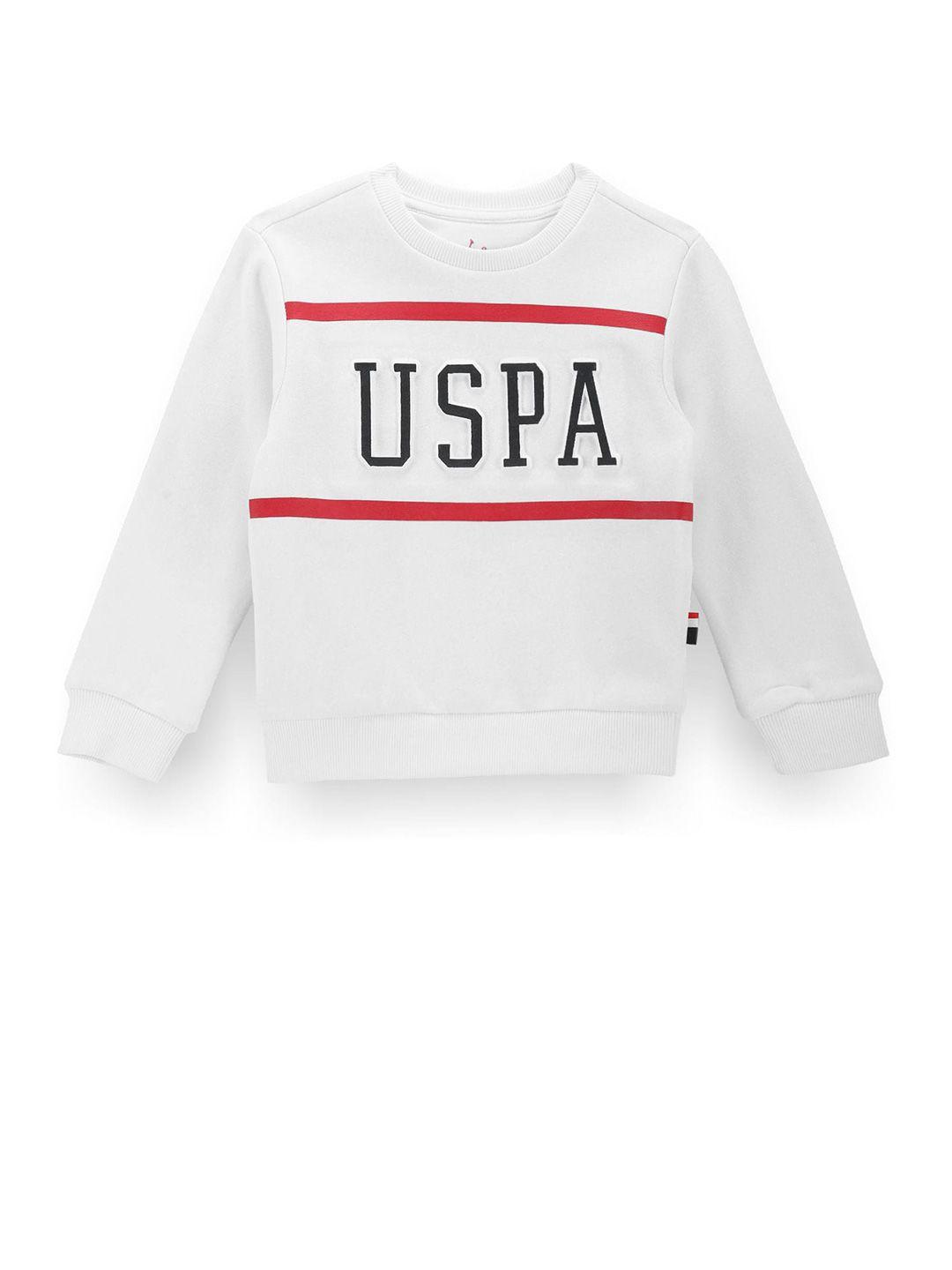 u.s. polo assn. kids boys typography printed cotton sweatshirt