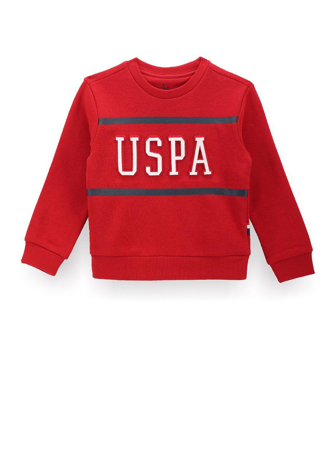 u.s. polo assn. kids boys typography printed pullover sweatshirt