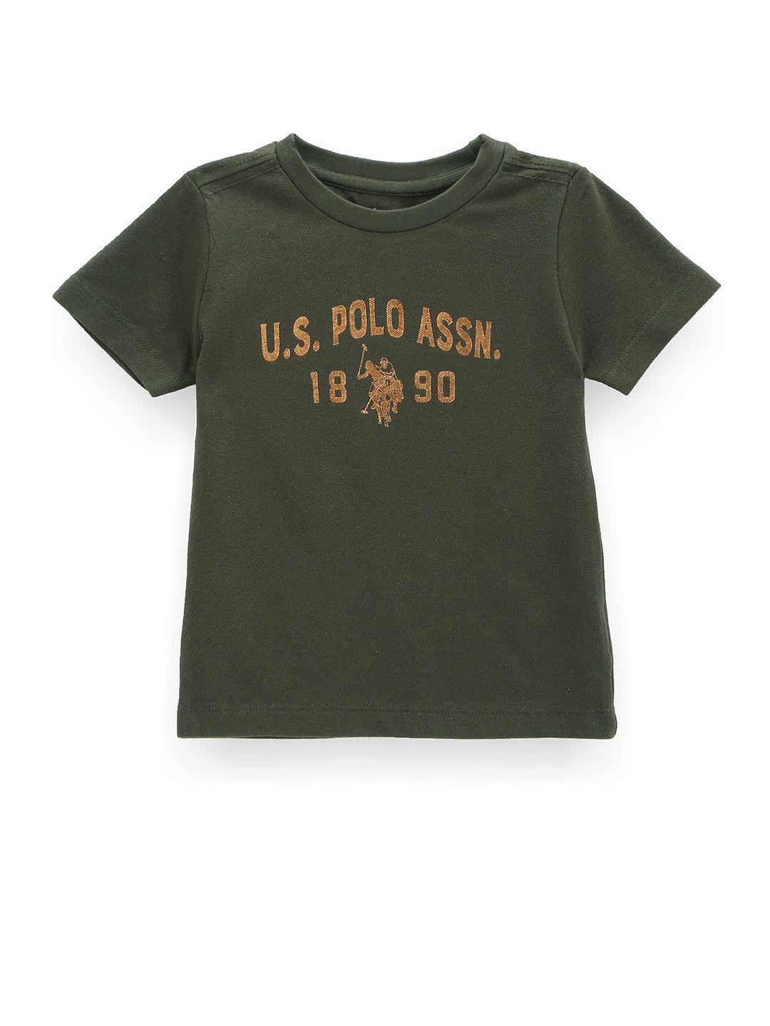 u.s. polo assn. kids boys typography printed pure cotton t-shirt