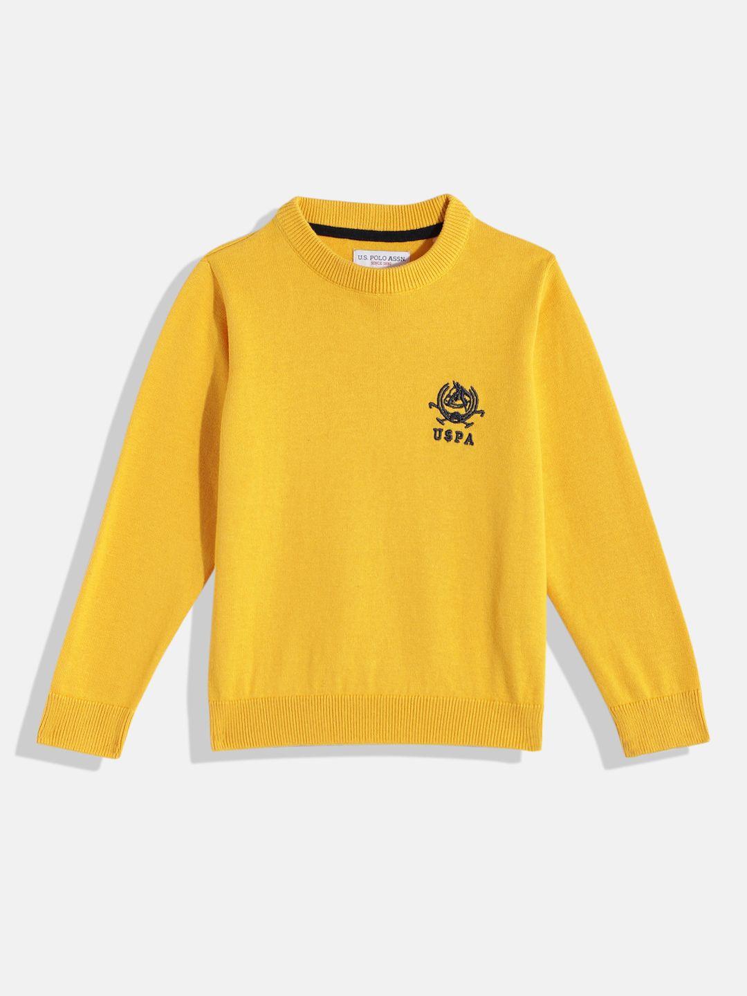 u.s. polo assn. kids boys yellow pullover