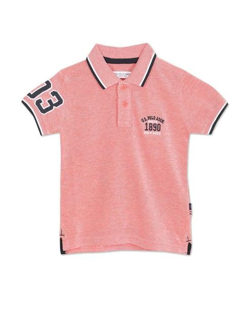 u.s. polo assn. kids coral color block polo t-shirt