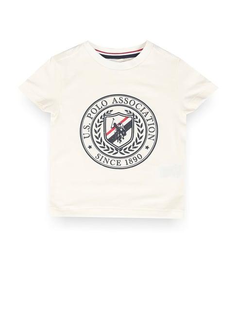 u.s. polo assn. kids cream printed t-shirt