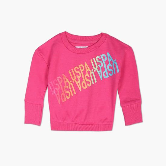 u.s. polo assn. kids girls brand print sweatshirt