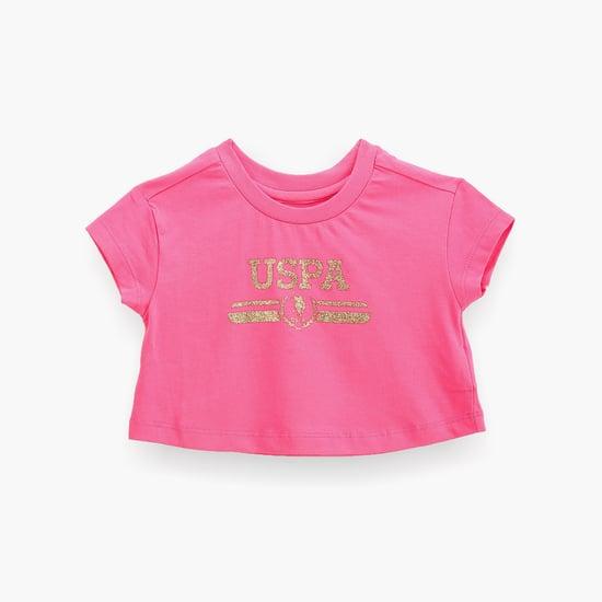 u.s. polo assn. kids girls brand printed top