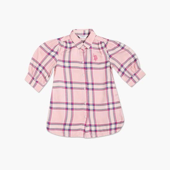 u.s. polo assn. kids girls checked collared top