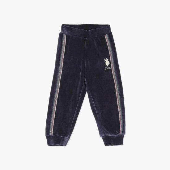 u.s. polo assn. kids girls glitter taping joggers