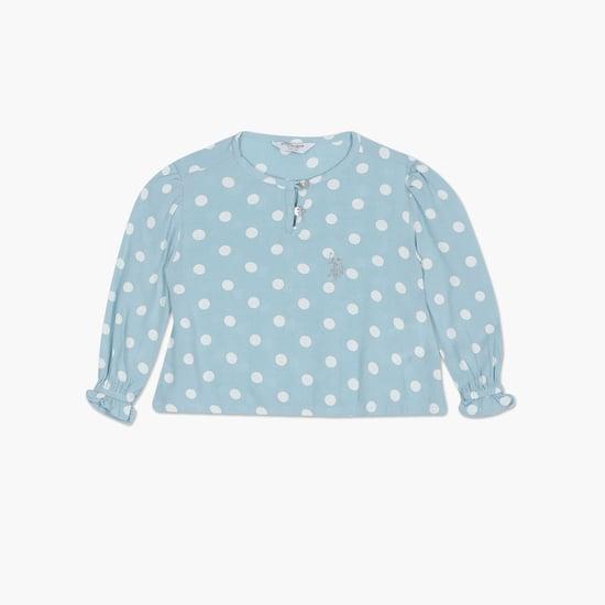 u.s. polo assn. kids girls polka dot print top