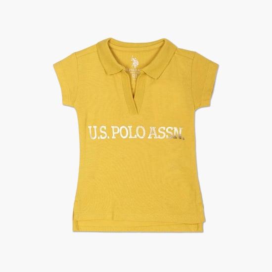 u.s. polo assn. kids girls printed polo t-shirt