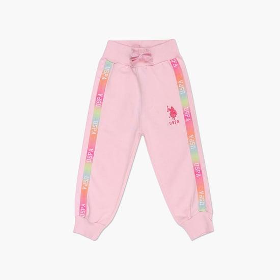 u.s. polo assn. kids girls solid brand taping detail joggers