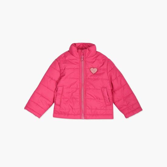 u.s. polo assn. kids girls solid high-neck puffer jacket