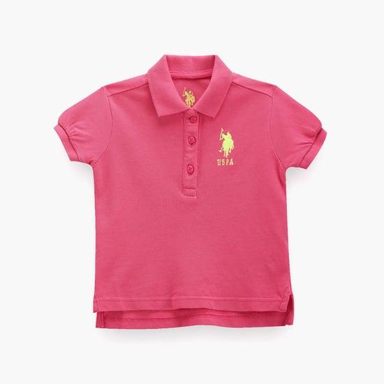 u.s. polo assn. kids girls solid polo t-shirt