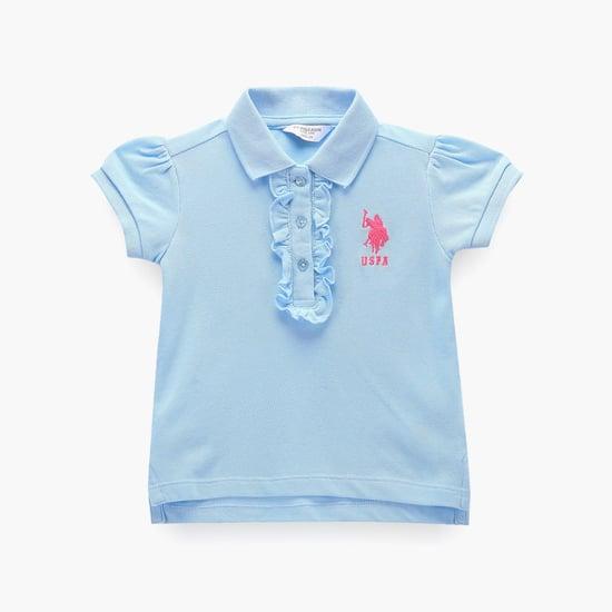 u.s. polo assn. kids girls solid polo t-shirt