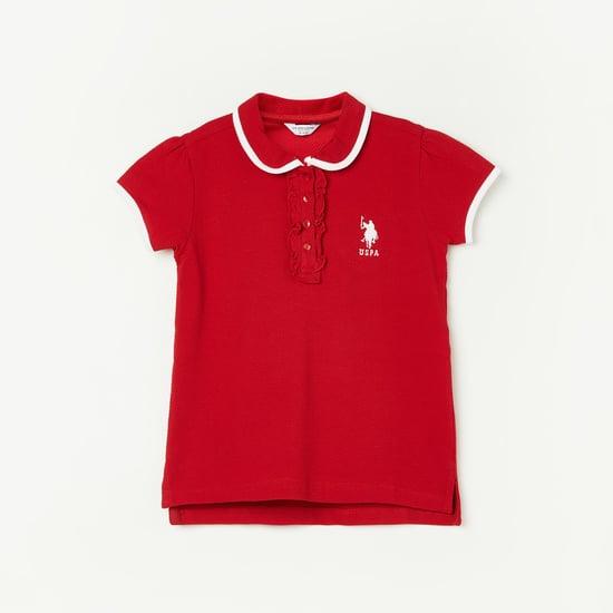 u.s. polo assn. kids girls solid polo t-shirt