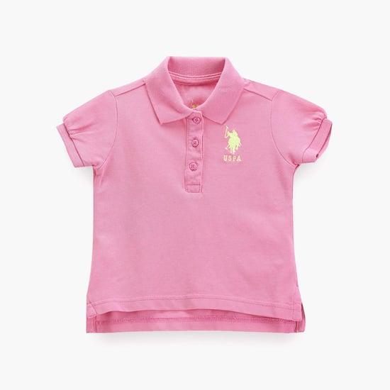 u.s. polo assn. kids girls textured polo t-shirt