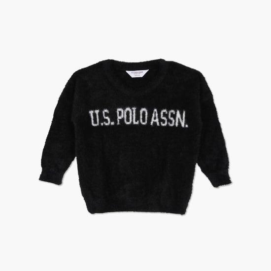 u.s. polo assn. kids girls woven sweater
