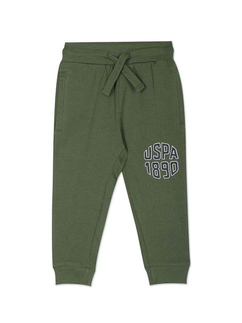 u.s. polo assn. kids green solid joggers