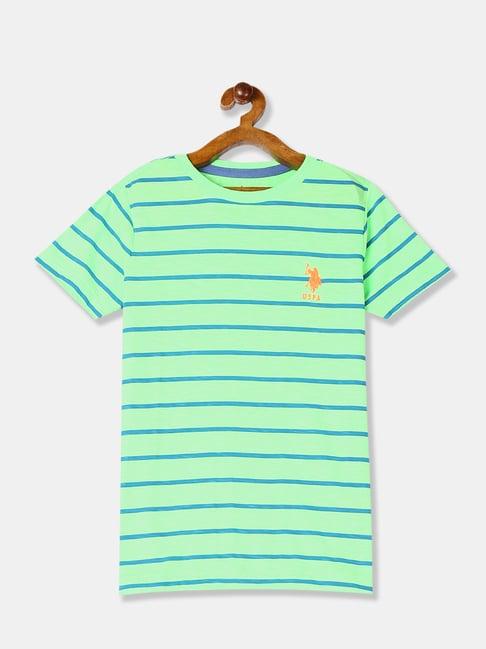 u.s. polo assn. kids green striped  t-shirt