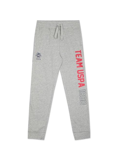 u.s. polo assn. kids grey printed joggers