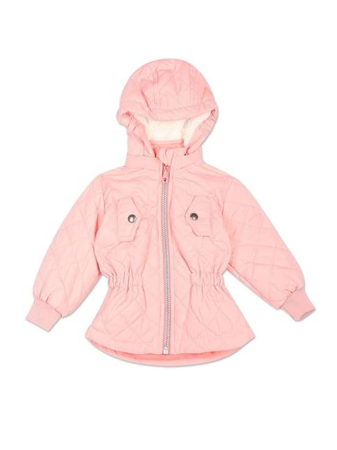 u.s. polo assn. kids light pink quilted full sleeves jacket