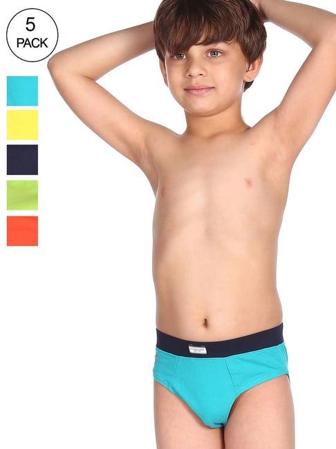 u.s. polo assn. kids multicolor solid briefs (pack of 5)