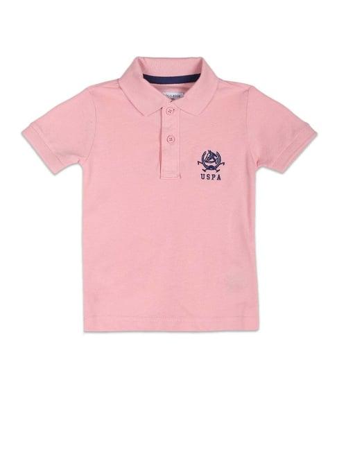 u.s. polo assn. kids pink cotton logo polo t-shirt