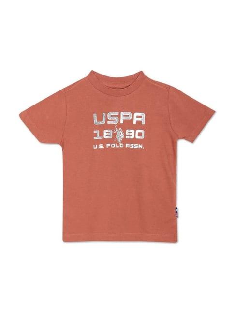 u.s. polo assn. kids pink cotton printed t-shirt