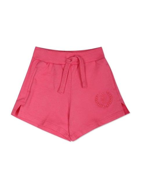 u.s. polo assn. kids pink cotton regular fit shorts