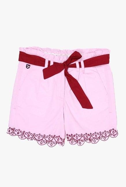 u.s. polo assn. kids pink cut work shorts