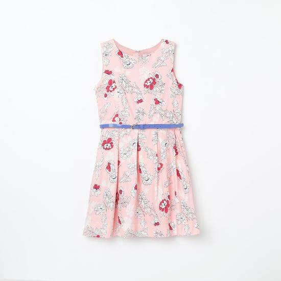 u.s. polo assn. kids printed pleated a-line dress