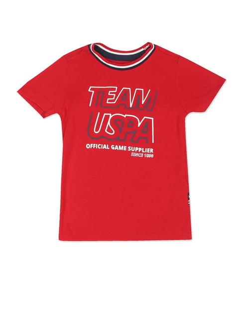 u.s. polo assn. kids red graphic print t-shirt