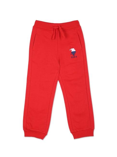 u.s. polo assn. kids red solid joggers