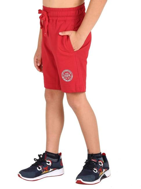 u.s. polo assn. kids red solid shorts