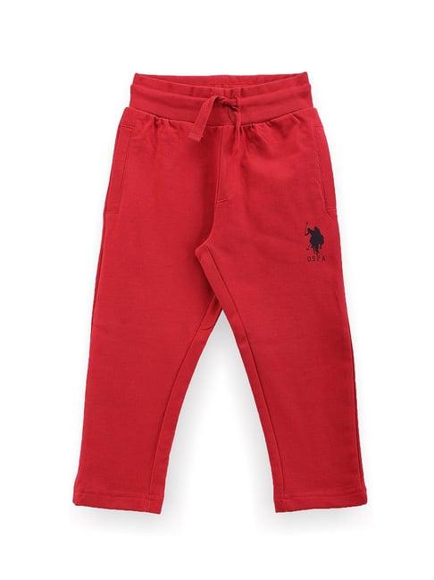 u.s. polo assn. kids red solid trackpants