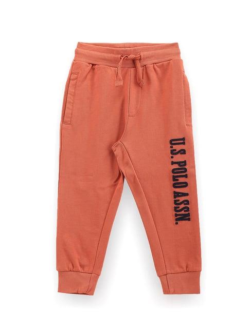 u.s. polo assn. kids rust printed joggers