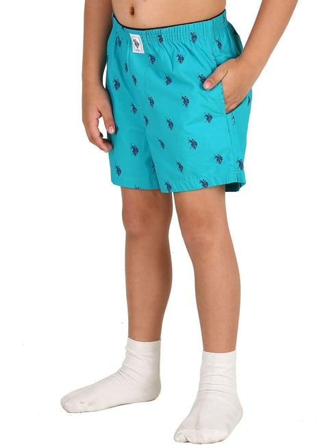 u.s. polo assn. kids turquoise printed shorts