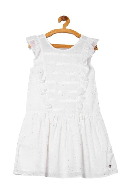u.s. polo assn. kids white printed dress