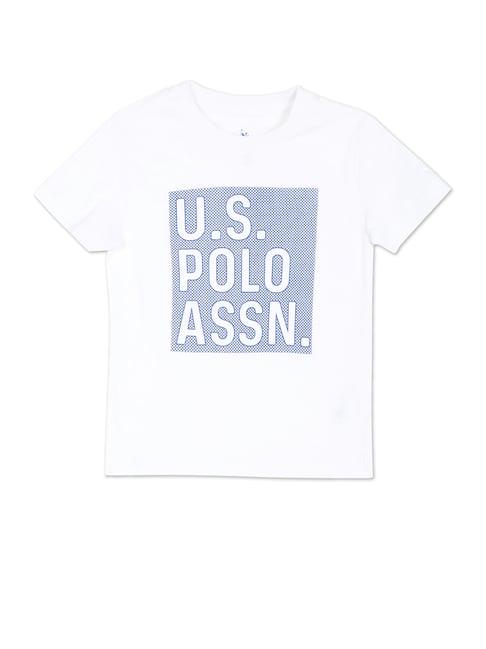 u.s. polo assn. kids white printed t-shirt