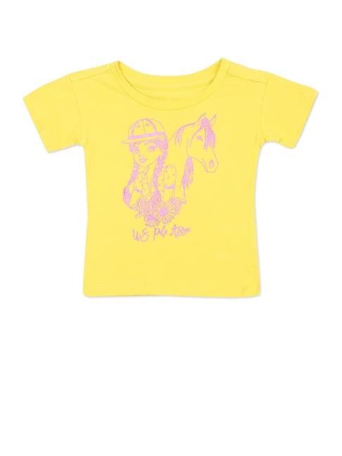 u.s. polo assn. kids yellow printed t-shirt