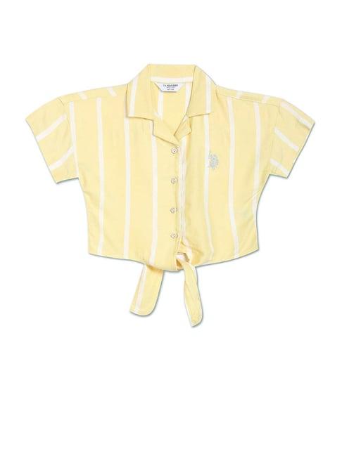 u.s. polo assn. kids yellow striped shirt
