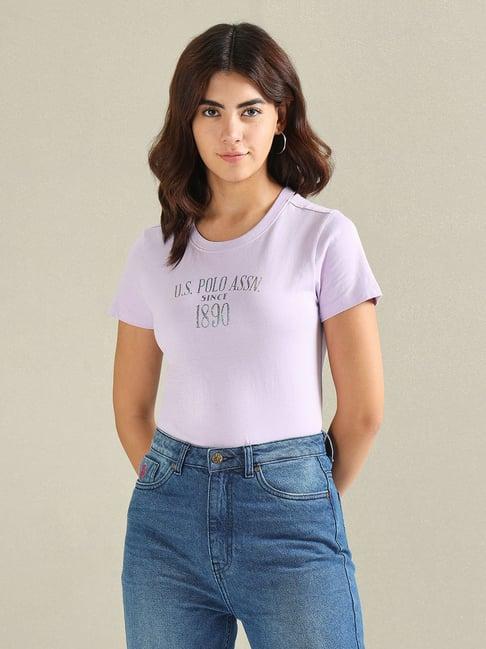 u.s. polo assn. lavender cotton printed t-shirt