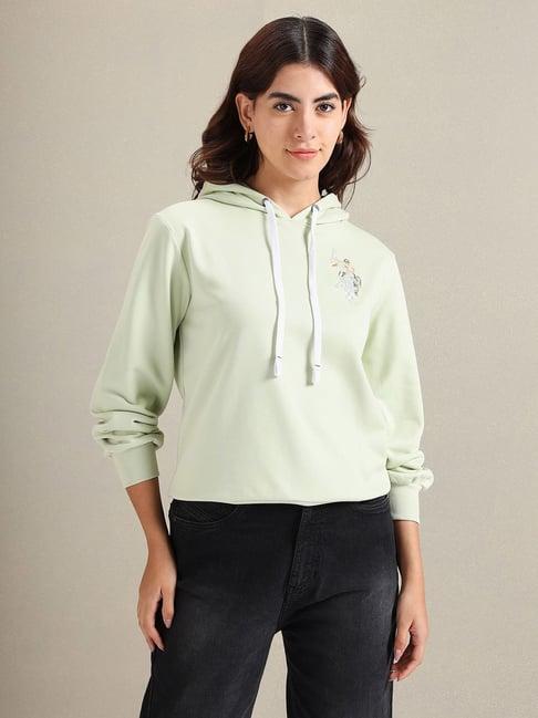 u.s. polo assn. light green regular fit hoodie