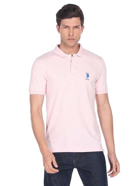 u.s. polo assn. light pink slim fit polo t-shirt