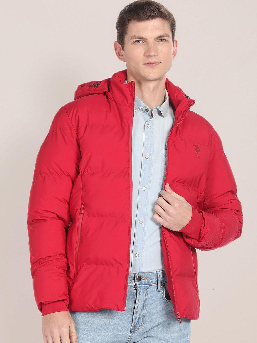 u.s. polo assn. long sleeves hooded quilted jacket
